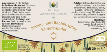 Nasen- und Rachenspray Kiefernnadel BIO