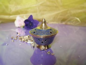 Preview: Weihrauchgefäß Messing bemalt